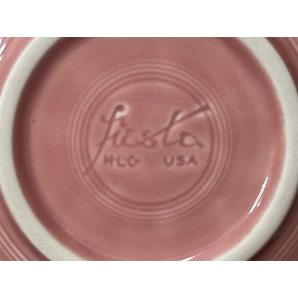 VTG Lot Of 2 Fiestaware Rose Pink 5" Bowls Homer Laughlin Fiesta USA Ceramic - Picture 6 of 8